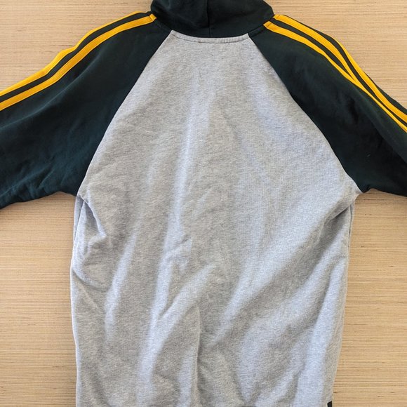 NOAH NYC x Adidas Originals Mens S Gray/Green/Yellow Raglan Hoodie Varsity Style - Picture 8 of 10